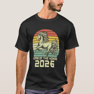 Jahr des Pferdes 2026 Chinesisches Neujahr Pferd T-Shirt