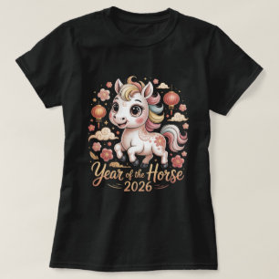 Jahr des Pferdes 2026 Chinesisches Neujahrs-Shirt T-Shirt