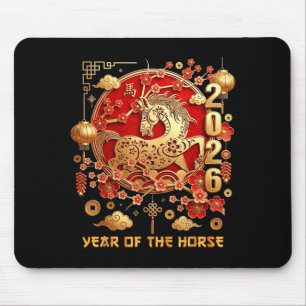 Jahr des Pferdes 2026 Frohes chinesisches Neujahr Mousepad