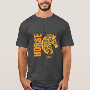Jahr des Pferdes 2026 Gelb T-Shirt
