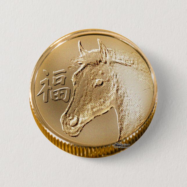 Jahr des Pferdes Button (Vorderseite)