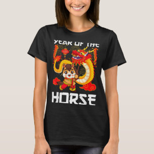 Jahr des Pferdes Chinesischer Drachen-Tanz Lunar N T-Shirt