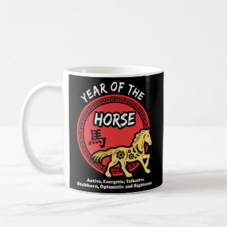 Jahr des Pferdes Chinesischer Zodiac Lunar Neujahr Kaffeetasse