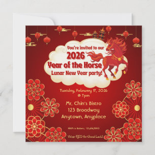 Jahr des Pferdes Chinesisches Neujahrs-Einladung Einladung