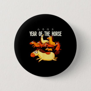 Jahr des Pferdes Chinesisches Neujahrsfest 2026 Te Button