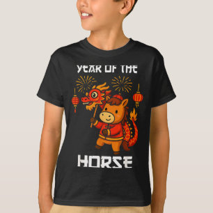 Jahr des Pferdes Chinesisches Neujahrsfest Drache  T-Shirt