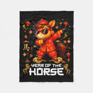 Jahr des Pferdes Dabbing Pferd Lunar Chinesisches  Fleecedecke