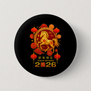 Jahr des Pferdes Frohes chinesisches Neujahrsfest Button
