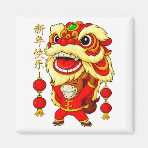 Jahr des Pferdes Löwentanz Chinesisches Neujahr Magnet