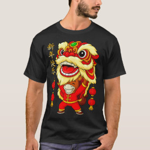 Jahr des Pferdes Löwentanz Chinesisches Neujahr T-Shirt