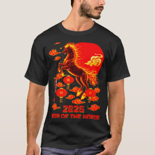 Jahr des Pferdes Lunar Chinesisches Neujahr Feuerp T-Shirt