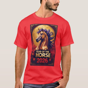 Jahr des Pferdes Lunar Neujahr 2026 Herren T-Shirt