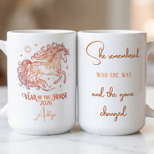 Jahr des Pferdes Motivational Kaffeetasse