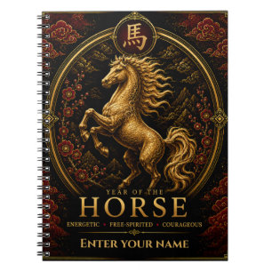 Jahr-des-Pferdes Personalisiertes Zodiak-Notizbuch Notizblock