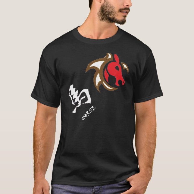 Jahr des Pferds - 2014, chinesischer Tierkreis T-Shirt (Vorderseite)