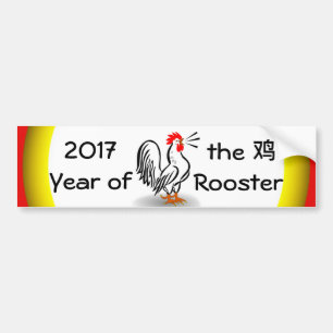 JAHR DES ROOSTER Autoaufklebers Autoaufkleber