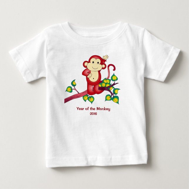 Jahr des roten Affe-Baby-Shirts 2016 Baby T-shirt (Vorderseite)