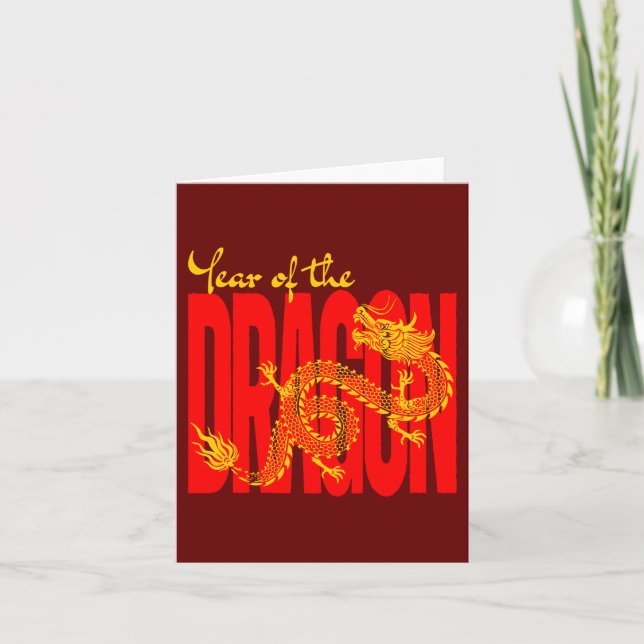 Jahr des roten Goldes des Drachen Einladung (Vorderseite)