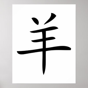 Jahr des Schafchinesesymbols Poster