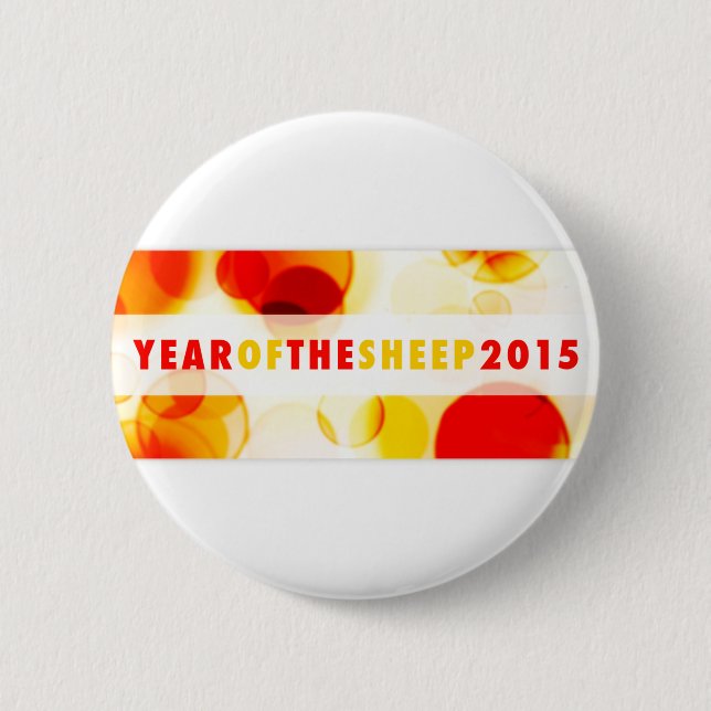 Jahr des Schafs 2015 (Bukeh) Button (Vorderseite)