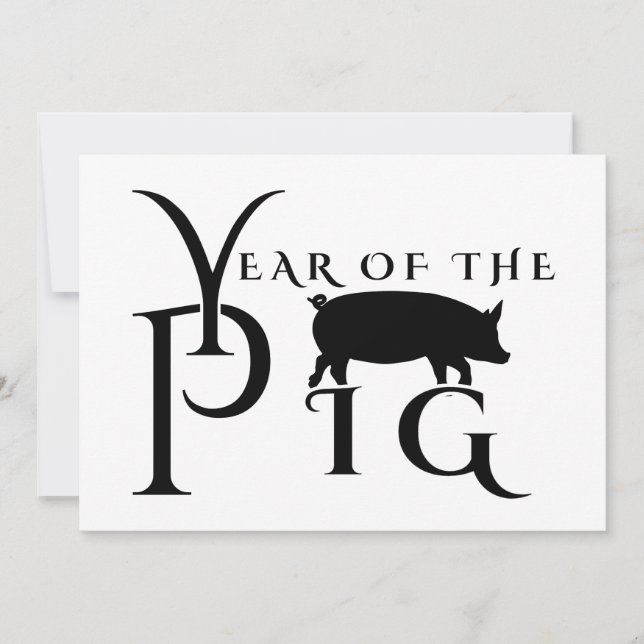Jahr des Schweins Einladung (Vorderseite)