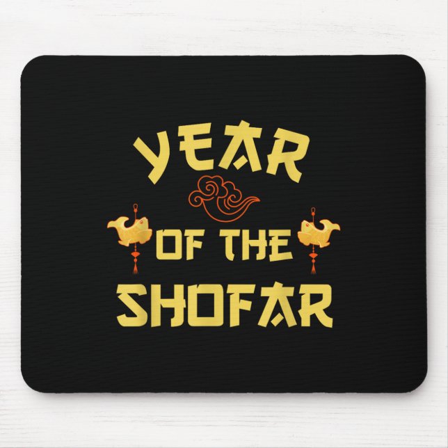 Jahr des Shofar Funny Chinese Jüdischen Neujahrs H Mousepad (Vorne)