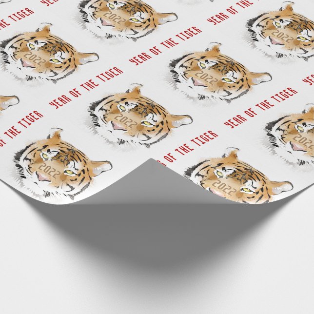 Jahr des Tiger 2022 Chinesisches Neujahr Zodiac-Ti Geschenkpapier (Ecke)