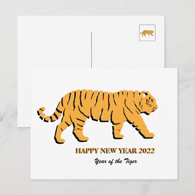 JAHR DES TIGER 2022 POSTCARD POSTKARTE (Vorne/Hinten)