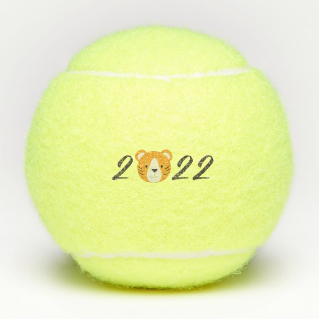 Jahr des Tiger 2022 Tennisbälle (Vorderseite)