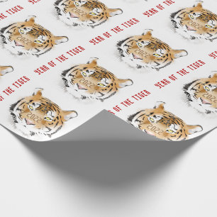 Jahr des Tigers 2022 Chinesisches Neujahrs-Zodiak- Geschenkpapier