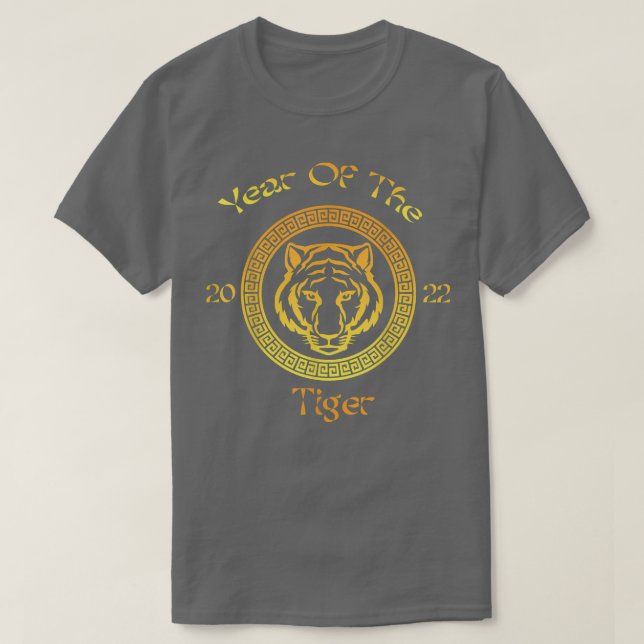 Jahr des Tigers 2022, Neujahr des zirkulären chine T-Shirt (Design vorne)
