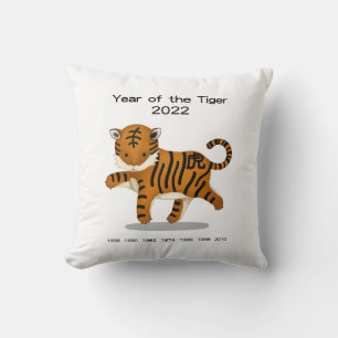 Jahr des Tigers 2022 Süße Chinesische Tierkreiszei Kissen