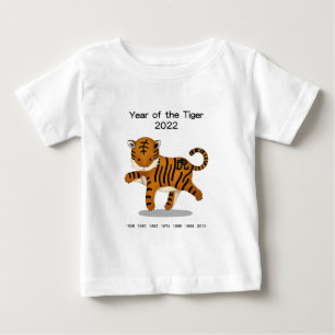 Jahr des Tigers 2022 Süßes Zodiac-Tier Baby T-shirt