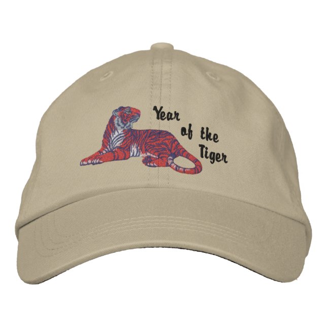 Jahr des Tigers Bestickte Kappe (Vorderseite)