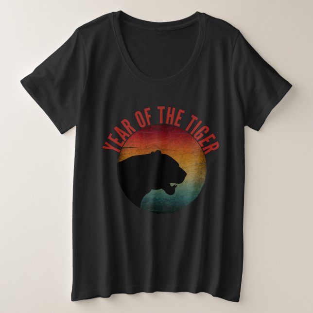 Jahr des Tigers Große Größe T-Shirt (Design vorne)