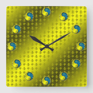 Jahr des Wasser-Affen Quadratische Wanduhr