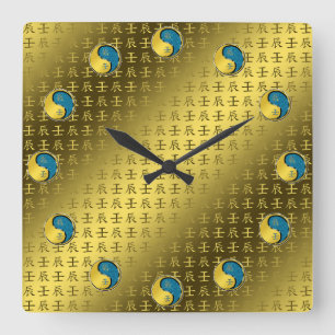 Jahr des Wasser Drachen Quadratische Wanduhr