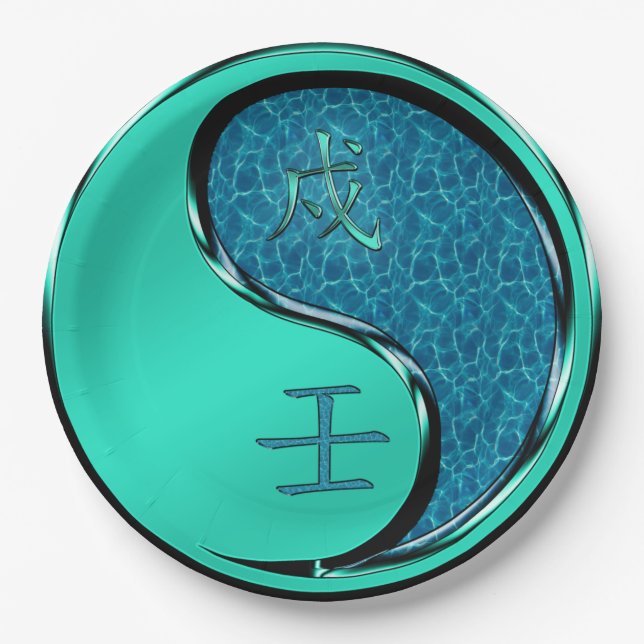 Jahr des Wasserhundes Pappteller (Vorderseite)