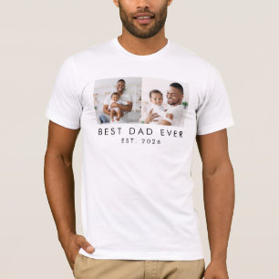 Jahr Gegründet 2 Fotos Bester Vater Aller Zeiten T-Shirt