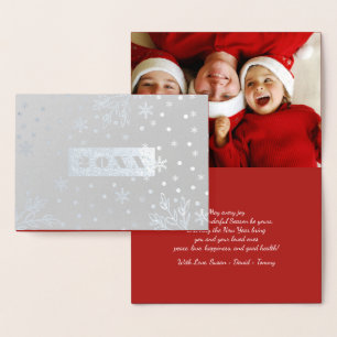Jahr   Happy New Year Luxury Real Foil Card Folienkarte