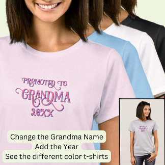 Jahr hinzufügen, Rosa zu Oma befördert T-Shirt