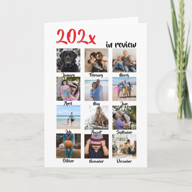 Jahr im Foto Weihnachten Personalisiert (Vorderseite)