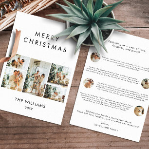 Jahr im Review Chic Modernes Multi-Foto Weihnachte Feiertagskarte