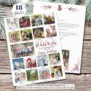 Jahr im Review Foto Collage Weihnachtsbrief Flyer