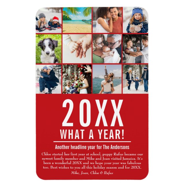 Jahr im Überblick 12 Foto Weihnachtsfeiertage Magnet (Vertikal)