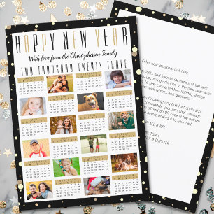 Jahr im Überblick 2023 Kalender 12 Foto Neujahr Feiertagskarte