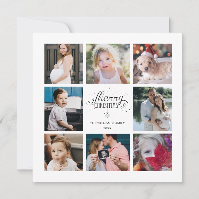 Jahr im Überblick 8 Foto Collage Holiday Card Einladung (Vorderseite)
