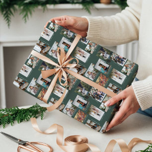 Jahr in Momenten 8 Familienfoto-Collage & Captions Geschenkpapier