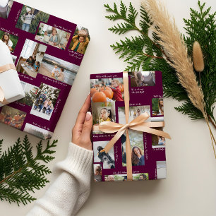 Jahr in Moments 25-Familie FotoCollage & Captions Geschenkpapier Set