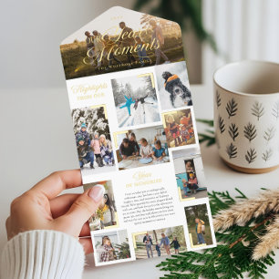 Jahr in Moments Family Foto Collage Weihnachten All-in-One-Einladung